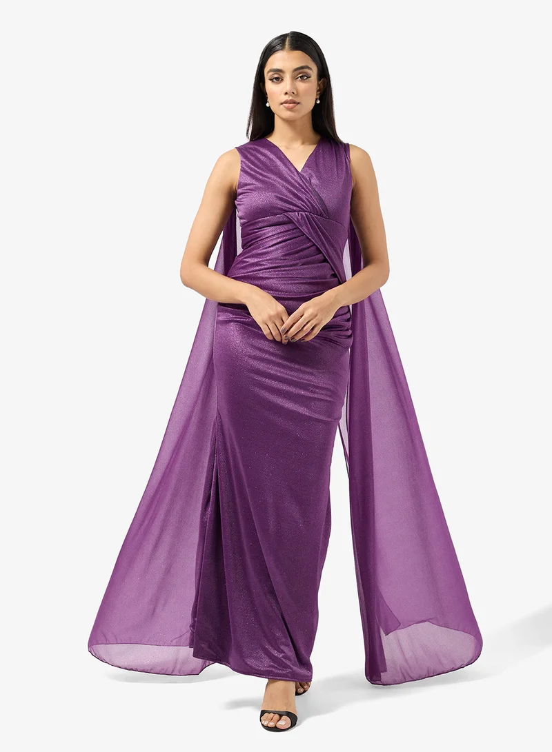 Khizana  Flare Sleeved Shimmer Dress for Women | Best Price UAE